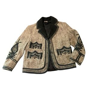 VINTAGE TRADITIONAL WOOL SOLOLA JACKET COAT HAND LOOMED GUATEMALA